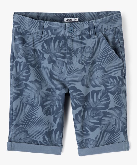 Bermuda coupe chino regular en coton imprimé garçon vue1 - GEMO (JUNIOR) - GEMO