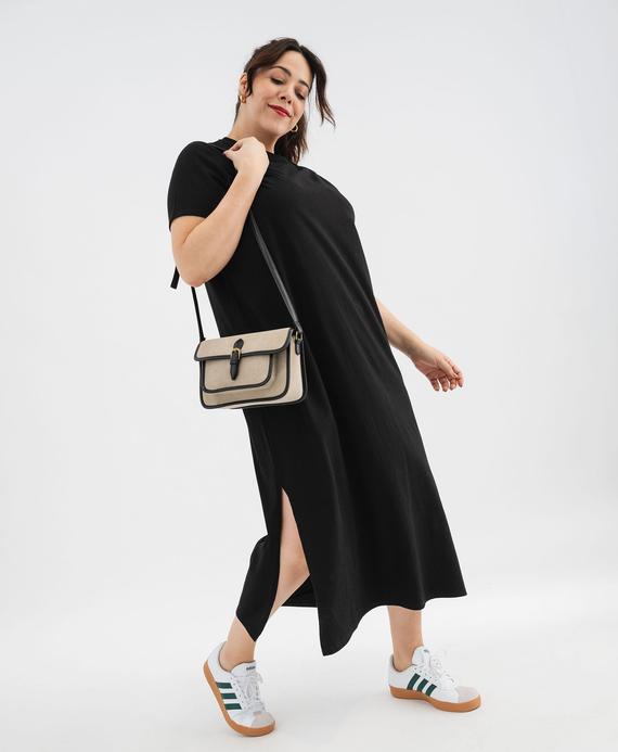 Robe tee-shirt à manches courtes et col rond femme grande taille vue1 - GEMO (G TAILLE) - GEMO