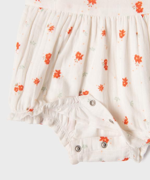 Combinaison courte à motifs fleuris et volants bébé fille vue3 - GEMO(BB COUCHE) - GEMO