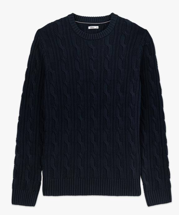 Pull en maille torsadée à col rond homme vue4 - GEMO (HOMME) - GEMO