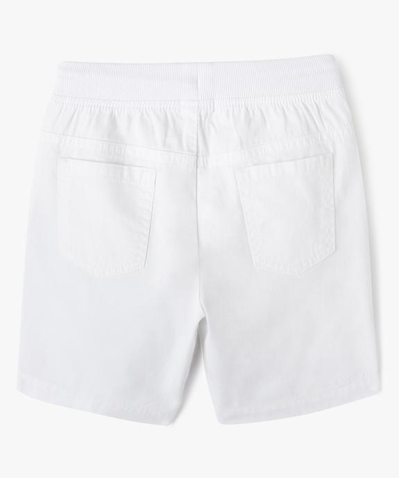 Bermuda garçon en twill de coton avec ceinture bord-côte vue3 - GEMO 4G GARCON - GEMO