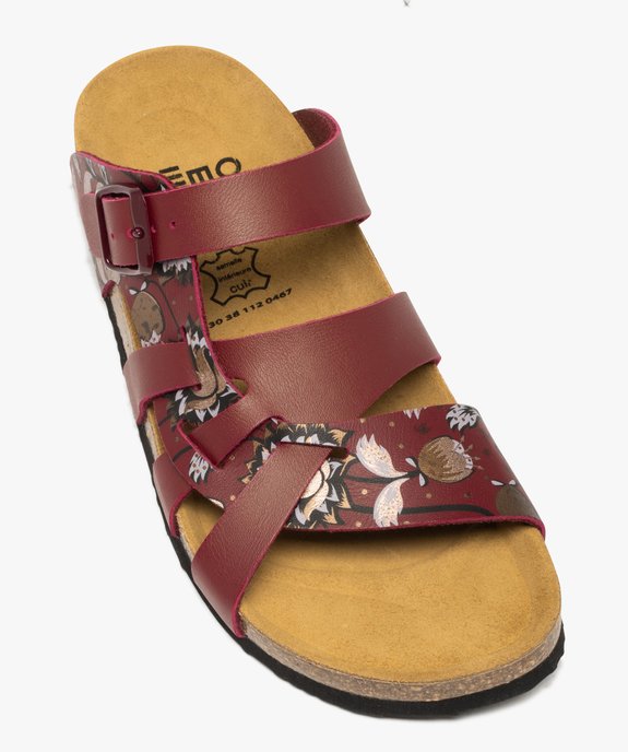 Mules femme avec brides enveloppantes à motifs vue5 - GEMO 4G FEMME - GEMO