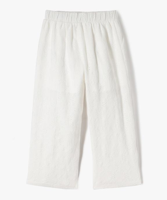Pantalon large en dentelle extensible fille vue3 - GEMO (ENFANT) - GEMO