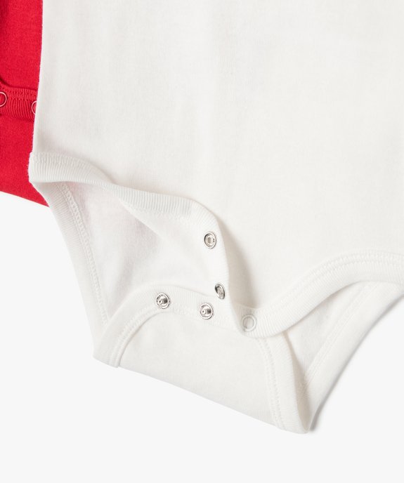 Body à manches courtes spécial Noël bébé (lot de 3) vue3 - GEMO(BB COUCHE) - GEMO