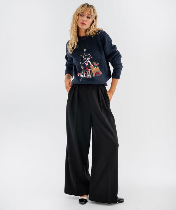 Pull de Noël avec motifs chiens brodés femme vue4 - GEMO(FEMME PAP) - GEMO