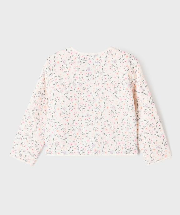 Veste en gaze de coton à motifs fleuris fille vue4 - GEMO 4G FILLE - GEMO