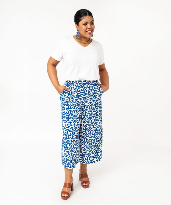 Tee-shirt manches courte à col V femme grande taille vue5 - GEMO (G TAILLE) - GEMO