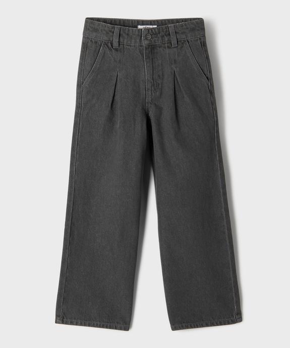 Jean wide leg à pinces avec taille ajustable fille vue1 - GEMO (ENFANT) - GEMO