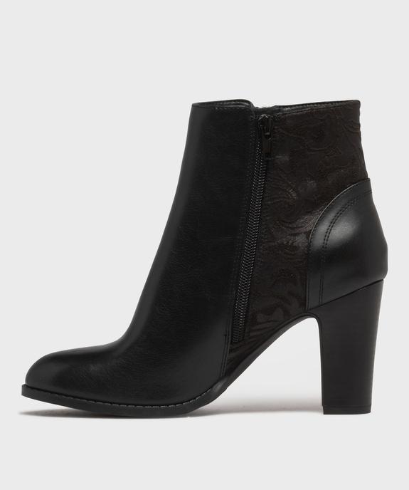 Bottines à talon avec zip décoratif femme - Emilia Rosa vue3 - EMILIA ROSA - GEMO