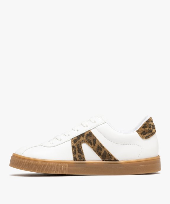 Baskets basses à motif léopard et semelle contrastante femme - Camps United vue4 - CAMPS US - GEMO