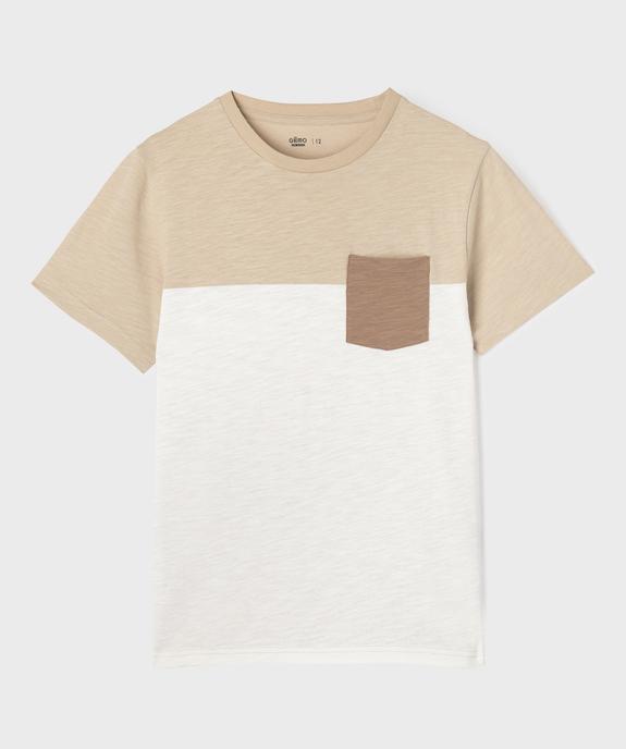 Tee-shirt manches courtes bicolore garçon vue1 - GEMO 4G GARCON - GEMO