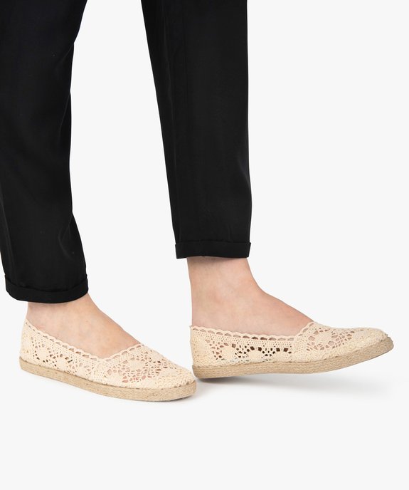 Ballerines femme style espadrilles dessus macramé vue1 - GEMO (SPORTSWR) - GEMO