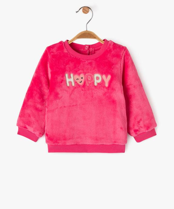 Sweat en maille peluche avec motif brodé bébé fille vue1 - GEMO(BEBE DEBT) - GEMO