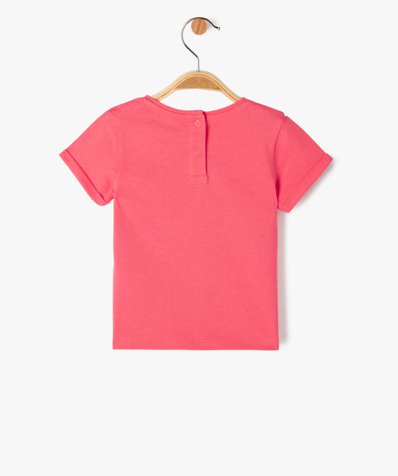 Tee-shirt à manches courtes à motif estival bébé fille vue3 - GEMO 4G BEBE - GEMO