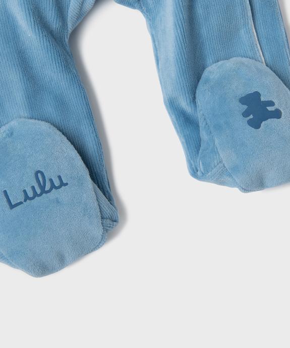 Pyjama en velours ouverture devant bébé garçon - LuluCastagnette vue4 - LULU CASTAGNETTE GEMO FOR GOOD - GEMO