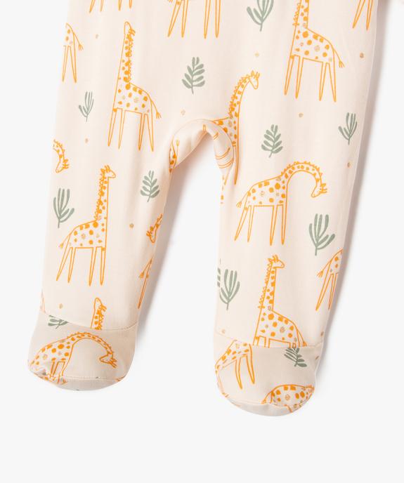 Pyjama bébé avec motifs girafes et touches pailletées vue3 - GEMO 4G BEBE - GEMO
