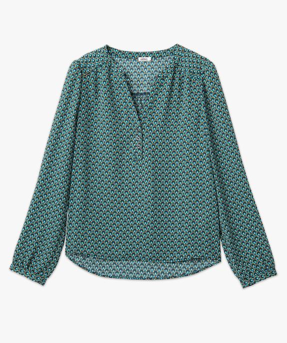 Blouse à motifs avec col V boutonné femme vue4 - GEMO 4G FEMME - GEMO