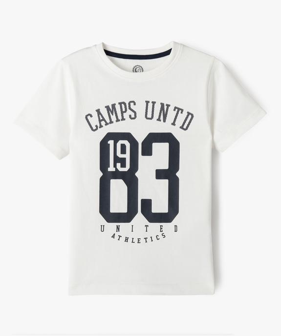 Tee-shirt imprimé style campus garçon vue1 - CAMPS GEMO FOR GOOD - GEMO