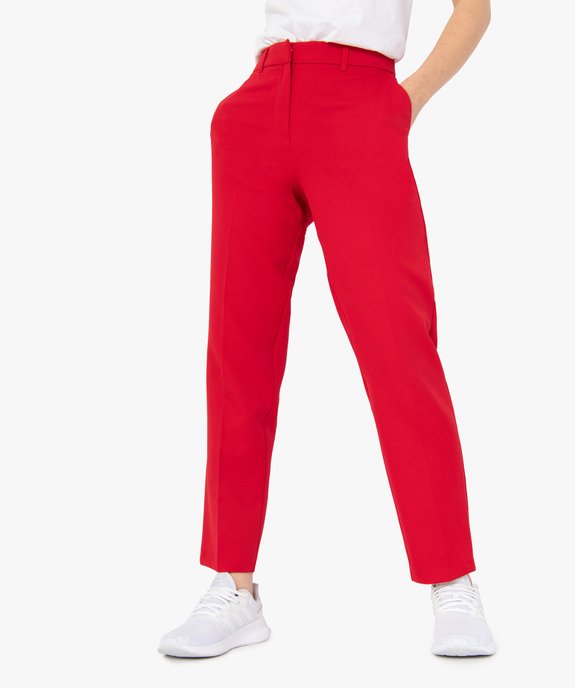 tailleur femme pantalon rouge