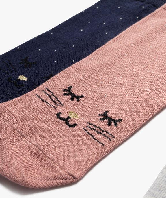 Chaussettes ultra courtes à motif femme (lot de 3) vue3 - GEMO(HOMWR FEM) - GEMO