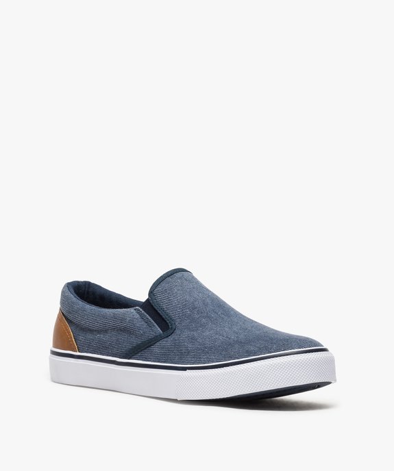 Tennis homme en toile façon slip-on bicolores vue2 - GEMO (SPORTSWR) - GEMO