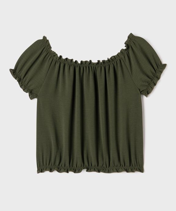 Blouse à manches courtes et col Bardot fille vue3 - GEMO (JUNIOR) - GEMO