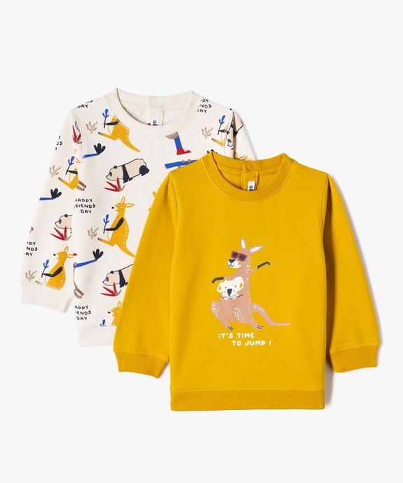 Sweat en molleton doux imprimé jungle bébé garçon (lot de 2) vue1 - GEMO(BEBE DEBT) - GEMO