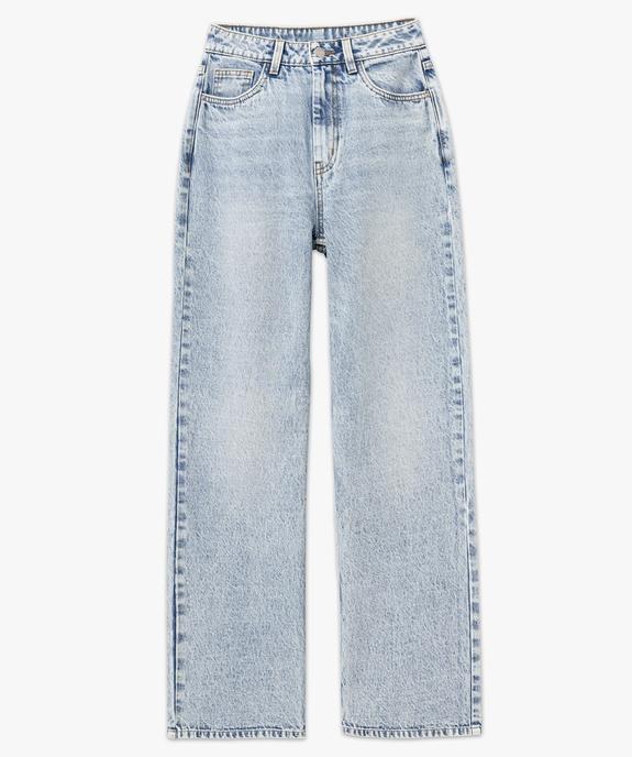Jean wide leg taille haute délavé femme vue4 - GEMO 4G FEMME - GEMO