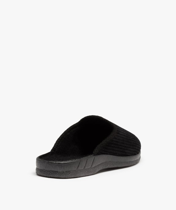 Chaussons homme mules en velours côtelé uni vue4 - GEMO(HOMWR HOM) - GEMO