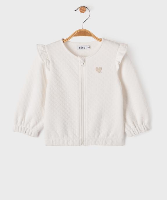 Sweat zippé avec volants sur les épaules bébé fille vue5 - GEMO(BEBE DEBT) - GEMO