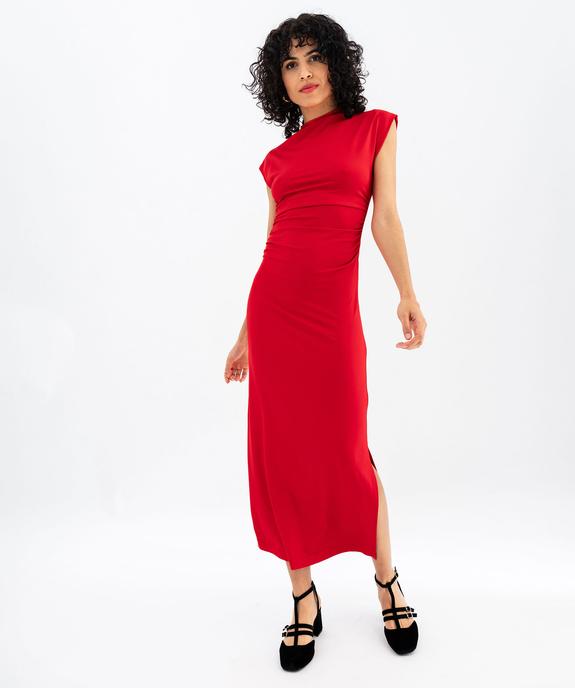 Robe longue en microfibre à manches courtes femme  vue5 - GEMO(FEMME PAP) - GEMO