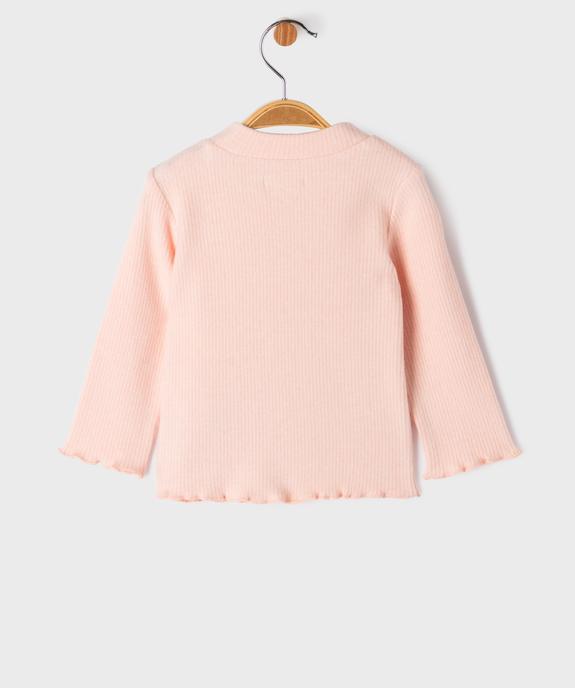 Tee-shirt manches longues chaud en maille côtelée bébé fille vue3 - GEMO(BEBE DEBT) - GEMO