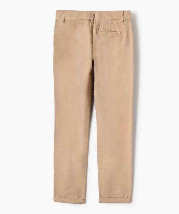 Pantalon chino uni garçon vue3 - GEMO 4G GARCON - GEMO