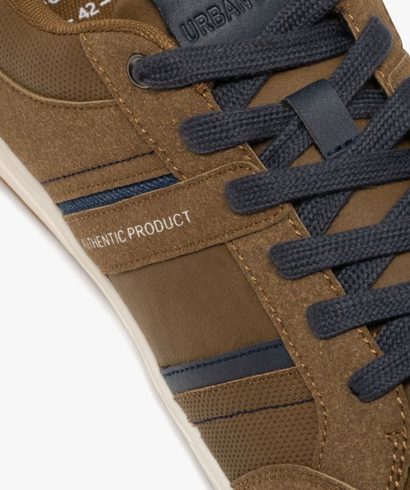 Baskets basses à lacets et jeu de matières homme vue7 - URBAN STEPS - GEMO