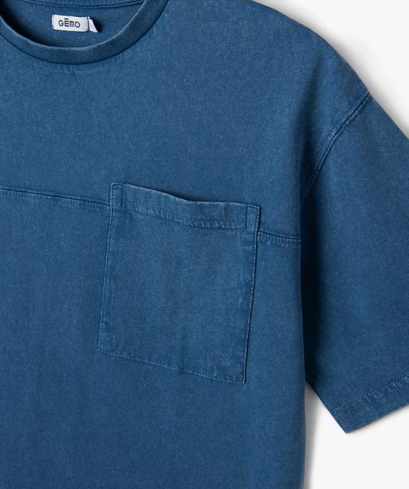 Tee-shirt uni à poche poitrine garçon vue2 - GEMO (JUNIOR) - GEMO