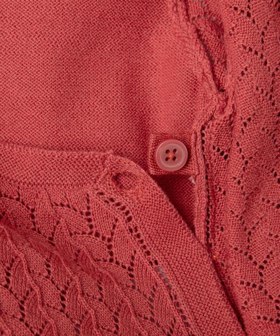 Gilet brassière cache-cœur en tricot fin fantaisie bébé - LuluCastagnette vue4 - LULU CASTAGNETTE GEMO FOR GOOD - GEMO