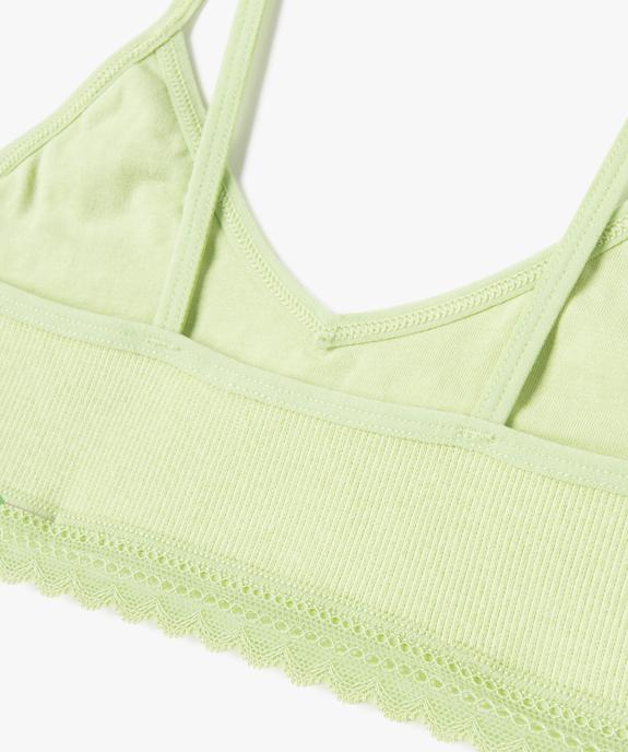 Brassière à fines bretelles en maille côtelée fille vue2 - GEMO 4G FILLE - GEMO
