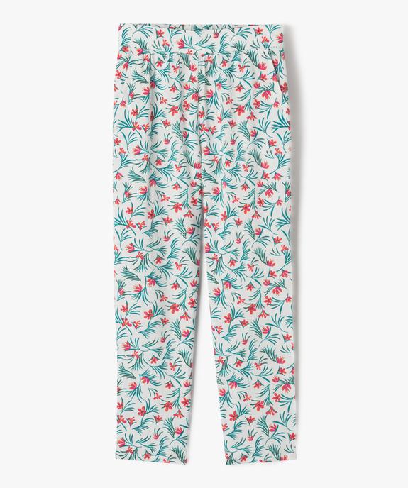 Pantalon fluide imprimé fleuri fille vue1 - GEMO 4G FILLE - GEMO