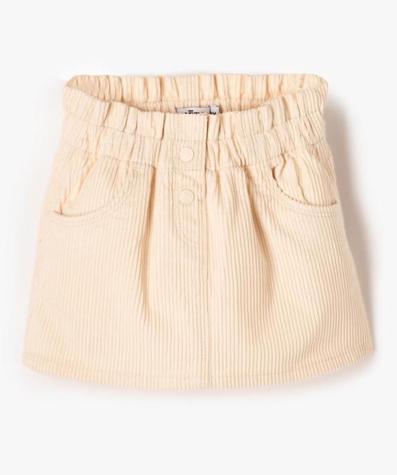 Jupe courte en velours à taille élastique bébé fille vue1 - GEMO 4G BEBE - GEMO