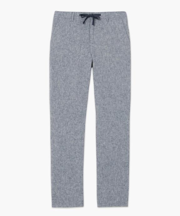 Pantalon homme en lin et coton avec taille ajustable vue4 - GEMO (HOMME) - GEMO