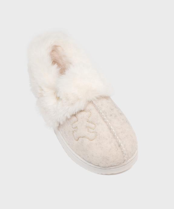Chaussons fourrés à épaisse semelle crantée femme - LuluCastagnette vue5 - LULU CASTAGNETT - GEMO