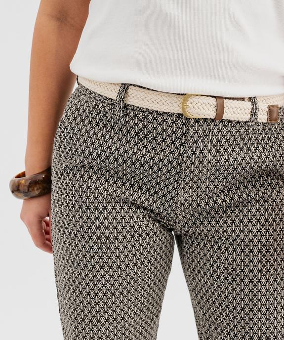 Pantalon carotte imprimé en coton stretch femme vue2 - GEMO(FEMME PAP) - GEMO