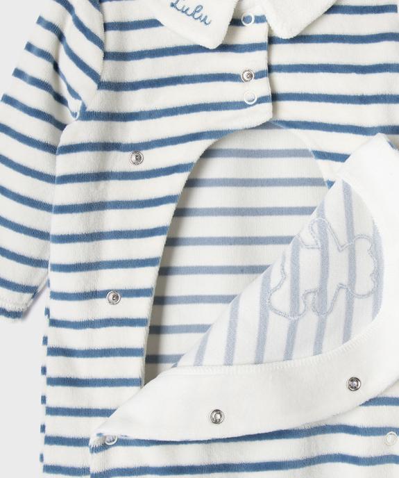 Pyjama dors-bien en velours ouvert devant bébé - LuluCastagnette vue3 - LULU CASTAGNETTE G4G D - GEMO