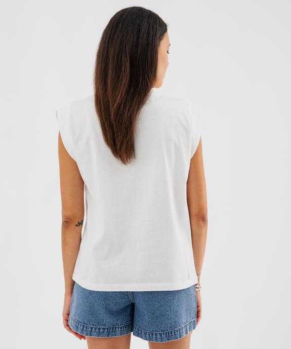 Tee-shirt sans manches avec strass et perles femme vue3 - GEMO(FEMME PAP) - GEMO