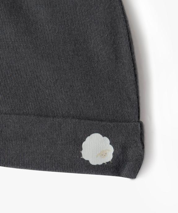 Bonnet de naissance en jersey imprimé à revers (lot de 2) vue2 - GEMO 4G BEBE - GEMO