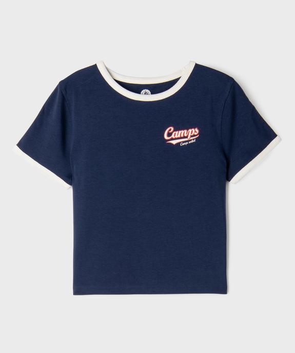 Tee-shirt manches courtes court fille - Camps United - CAMPS GEMO FOR GOOD Tee-shirt manches courtes court fille - Camps United vue1 - CAMPS GEMO FOR GOOD - GEMO