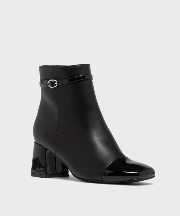 Boots zippées à bout carré et talon trapèze femme vue3 - FOLLOW ME G4G - GEMO