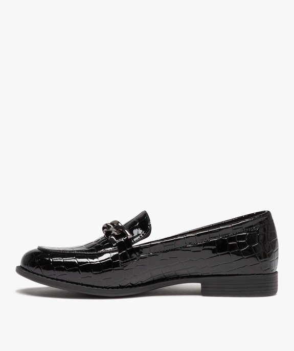 Mocassins vernis effet croco avec bride à chaîne femme vue4 - FOLLOW ME - GEMO