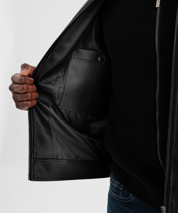 Blouson en cuir imitation fermeture zippée homme vue8 - GEMO (HOMME) - GEMO