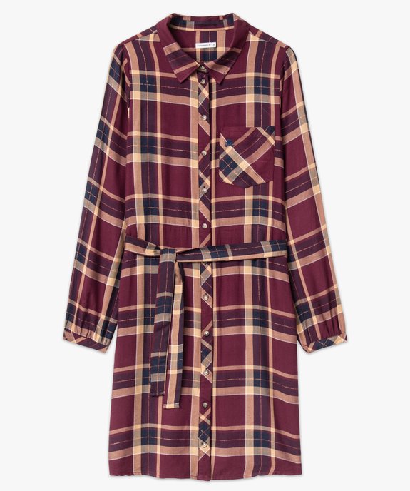 Robe chemise à carreaux femme - LuluCastagnette vue4 - LULUCASTAGNETTE - GEMO